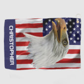 Vigilant Eagle, de Amerikaanse vlag, patriottisch Golfhanddoek (Horizontaal)