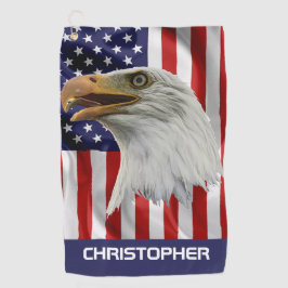 Vigilant Eagle, de Amerikaanse vlag, patriottisch Golfhanddoek
