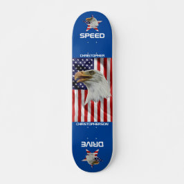 Vigilant Eagle, de Amerikaanse vlag, patriottisch Persoonlijk Skateboard