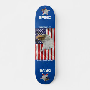 Vigilant Eagle, de Amerikaanse vlag, patriottisch Persoonlijk Skateboard