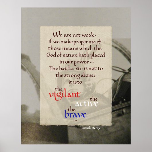 VIGILANT PATRICK HENRY QUOTE MET PILOT POSTER (Voorkant)