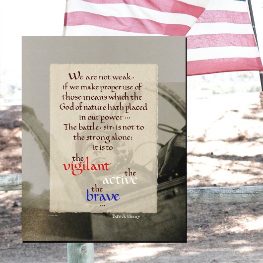 VIGILANT PATRICK HENRY QUOTE MET PILOT POSTER