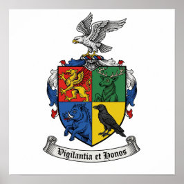 Vigilantia et Honos Heraldisch Wapen Poster