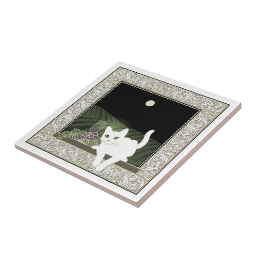 Vigne, Clair de Lune et Chat Blanc Tegeltje (Zijkant)