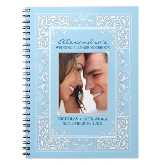 Vignette Bride's Wedding Planner-laptop (blauw) Notitieboek (Voorkant)