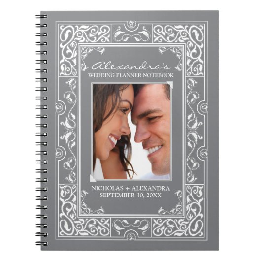 Vignette Bride's Wedding Planner Notebook (grijs) Notitieboek (Voorkant)
