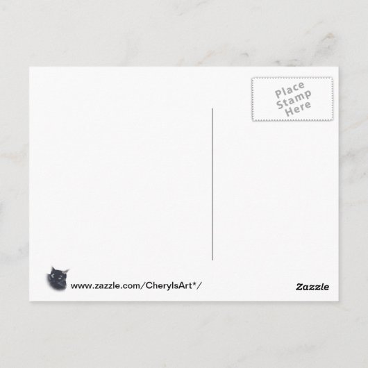 Vignette van Tortoise Shell Cat Face Briefkaarten (Achterkant)