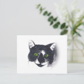 Vignette van Tuxedo Cat Face Briefkaarten (Staand voorkant)