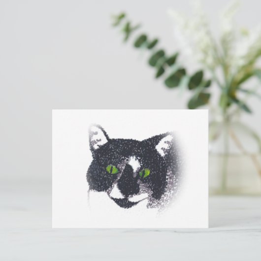 Vignette van Tuxedo Cat Face Briefkaarten (Staand voorkant)