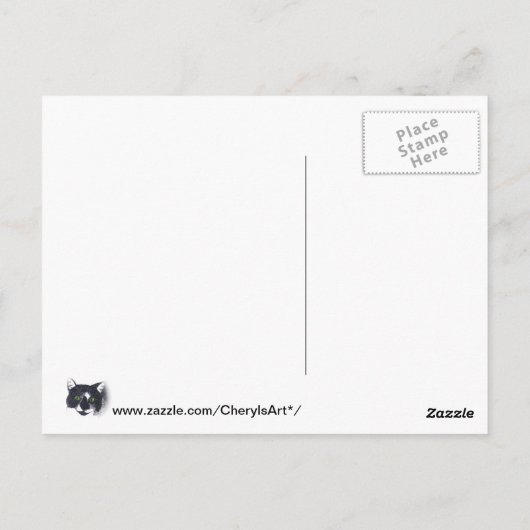 Vignette van Tuxedo Cat Face Briefkaarten (Achterkant)