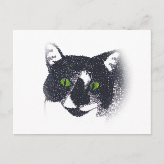 Vignette van Tuxedo Cat Face Briefkaarten (Voorkant)