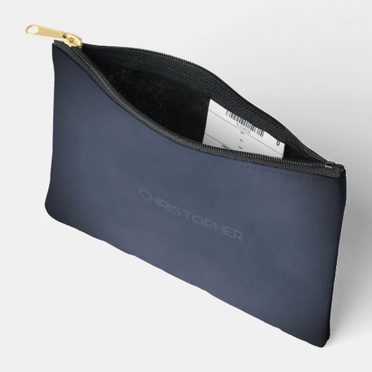 Vignetted Mottled Dark Blue Urban Grunge met naam Etui (Open)