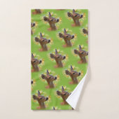 Vignetted Portret of Smiling Blacktail Deer Fawn Bad Handdoek (Handdoek)