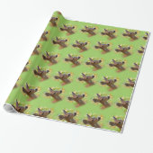 Vignetted Portret of Smiling Blacktail Deer Fawn Cadeaupapier (Uitgerold)