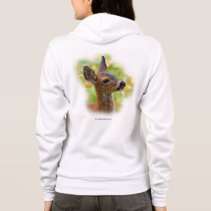 Vignetted Portret of Smiling Blacktail Deer Fawn Hoodie