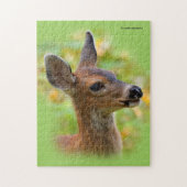 Vignetted Portret of Smiling Blacktail Deer Fawn Legpuzzel (Verticaal)