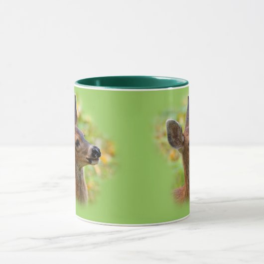 Vignetted Portret of Smiling Blacktail Deer Fawn Mok (Midden)