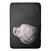 Vignetted Portret van een Inquisitive Saker Falcon Badmat (Voorkant Verticaal)