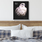 Vignetted Portret van een Inquisitive Saker Falcon Canvas Afdruk (Insitu (Slaapkamer))