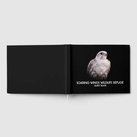 Vignetted Portret van een Inquisitive Saker Falcon Gastenboek (Volledig)