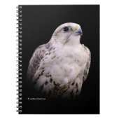 Vignetted Portret van een Inquisitive Saker Falcon Notitieboek (Voorkant)
