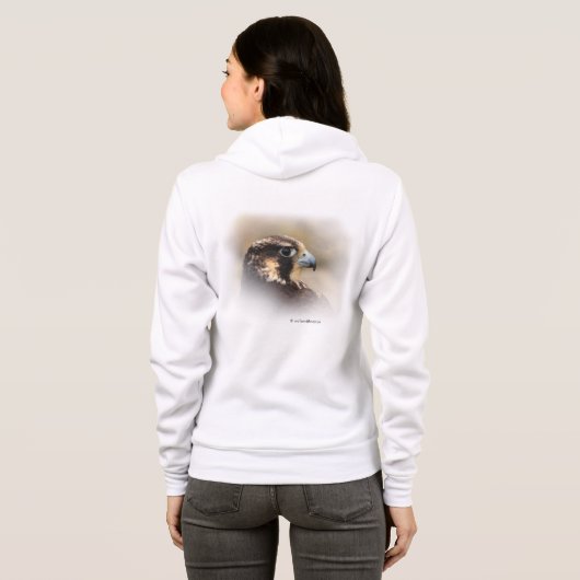 Vignetted Profile of a Peregrine Falcon Hoodie (Achterkant volledig)