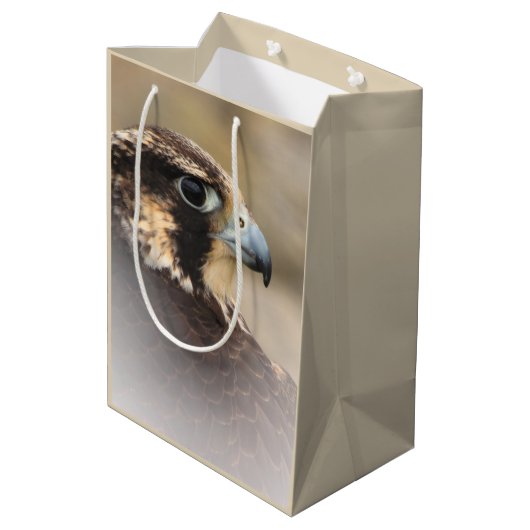 Vignetted Profile of a Peregrine Falcon Medium Cadeauzakje (Achterkant Gekanteld)