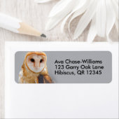 Vignetted Serene Barn Owl Etiket (Insitu)