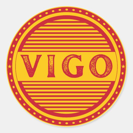 Vigo City Pride Embleem – Spaanse identiteit Ronde Sticker (Voorkant)