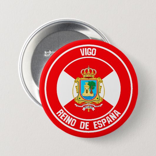 Vigo Round Emblem Ronde Button 7,6 Cm (Voorkant /achterkant)