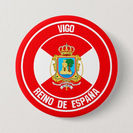 Vigo Round Emblem Ronde Button 7,6 Cm (Voorkant)