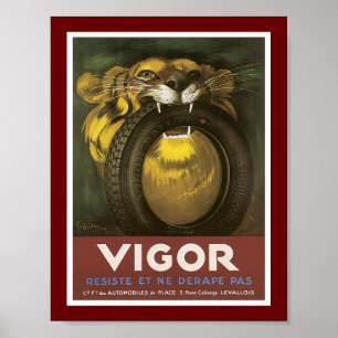 Vigor Automobile Tire Advertisation Poster
