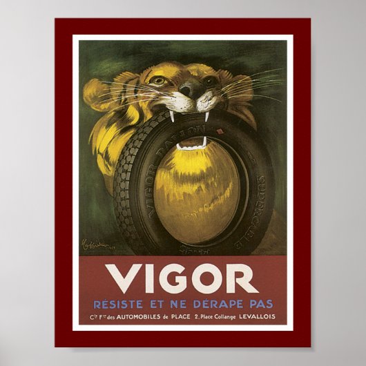 Vigor Automobile Tire Advertisation Poster (Voorkant)