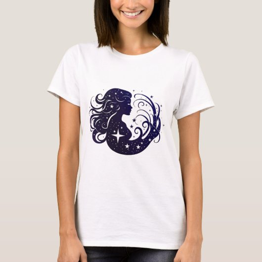 Vigro Zodiac met kosmische en sterrenelementen T-shirt (Voorkant)