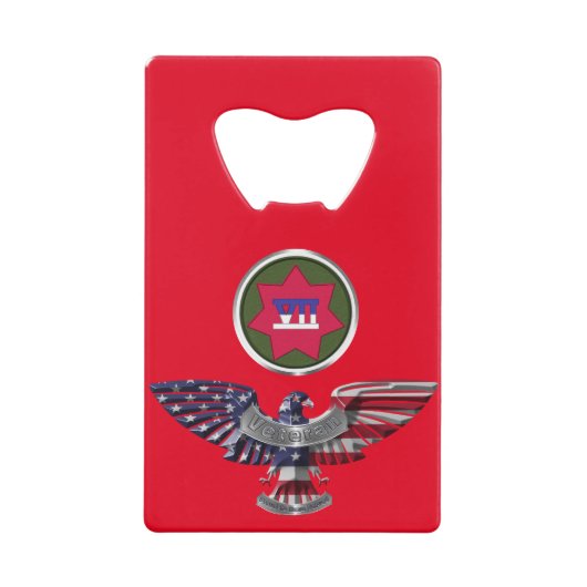VII Armored Corps Eagle Creditkaart Flessenopener (Voorkant)
