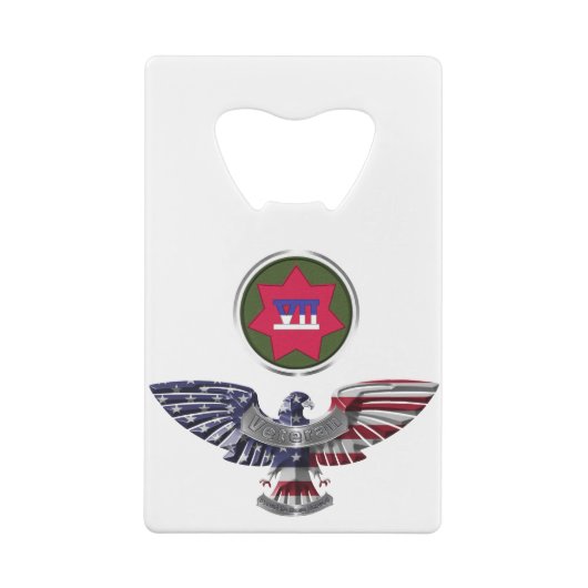 VII Armored Corps Eagle Creditkaart Flessenopener (Achterkant)