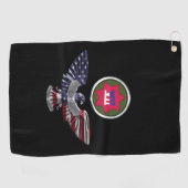 VII Armored Corps Eagle Golfhanddoek (Horizontaal)