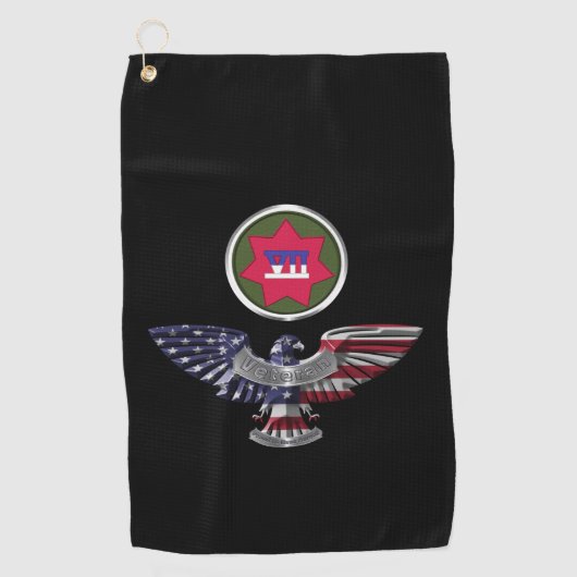 VII Armored Corps Eagle Golfhanddoek (Voorkant)