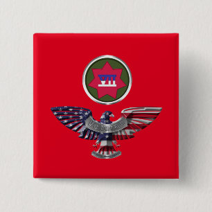 VII Armored Corps Eagle Vierkante Button 5,1 Cm