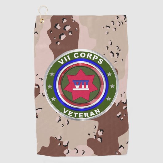 VII CORPS Desert Storm-veteraan Golfhanddoek (Voorkant)