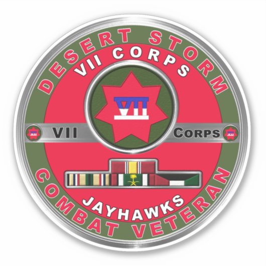 VII CORPS Desert Storm Veteran Sticker (Voorkant)