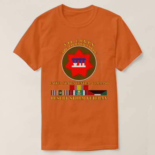 VII Corps US Central Command Desert Storm Veteraan T-shirt (Design voorkant)