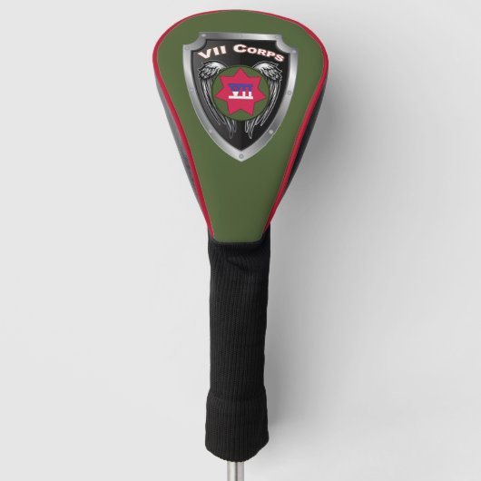VII Gepantserde Korps Veteranen Schild Golfheadcover (Voorkant)
