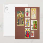 VIII Justitie, zeven tarotkaarten Briefkaart (Voorkant / Achterkant)