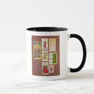 VIII Justitie, zeven tarotkaarten Mok