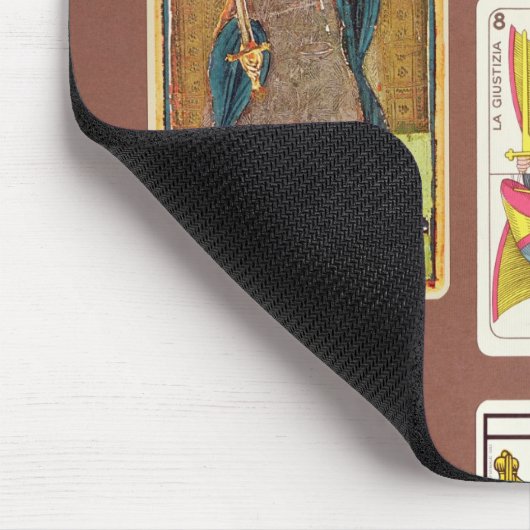 VIII Justitie, zeven tarotkaarten Muismat (Hoek)