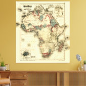 Viintage 1874 Map of Africa Antiek African Print (Insitu (Woonkamer))