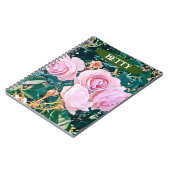 viintage birds purple botanical wallpaper notitieboek (Linkerzijde)