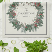 Viintage Persoonlijke kerstfeestdag Theedoek (Gevouwen)