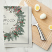 Viintage Persoonlijke kerstfeestdag Theedoek (Quarter Fold)